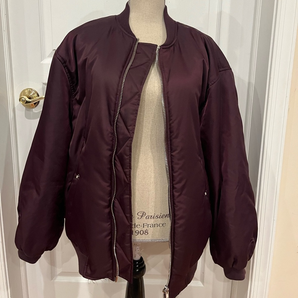 Oversized Plum bomber jacket - M/L